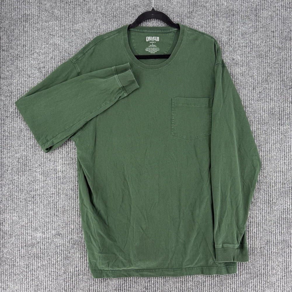 Duluth Trading Longtail T pocket long sleeve t-shirt faded green mens L workwear